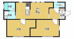 喜多川ロードサイド貸家 西の間取り画像