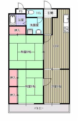 アサヒパレス宇高 の間取り画像