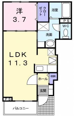 アルバカーサ桜木 １０２ の間取り画像