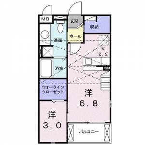 キャトル・セゾン駅前 ２０１ の間取り画像