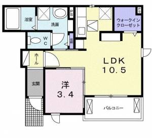 カーサ　ブラーボ　ドゥーエ １０５ の間取り画像