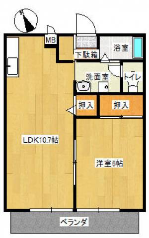 メゾントレビ１２　Ａ棟 102 の間取り画像