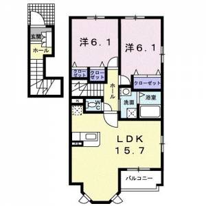 フィオーレ　政枝　Ｃ ２０１ の間取り画像