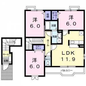 グランドヒル　Ｂ ２０３ の間取り画像