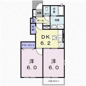 ビッグ・イースト船木Ｂ １０１ の間取り画像