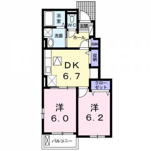 ジュネス・ＳＯＧＯ　Ｅ １０５ の間取り画像