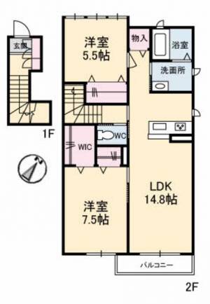 シャーメゾンＨａｄａ Ａ０２０１ の間取り画像