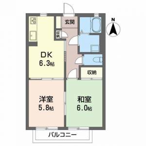 シャーメゾン加藤　Ｃ棟 Ｃ０１０７ の間取り画像