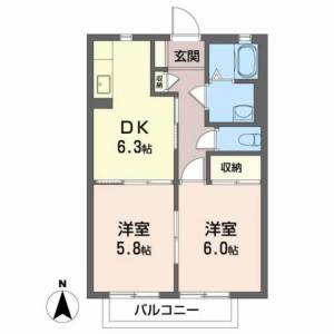 シャーメゾン加藤　Ｃ棟 Ｃ０１０７ の間取り画像