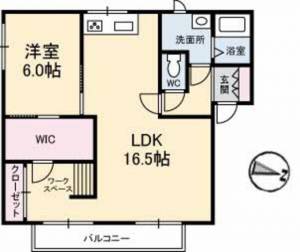 フローラルハイム　Ａ棟 Ａ０２０２ の間取り画像