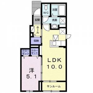 ロカルモラン　Ａ １０１ の間取り画像