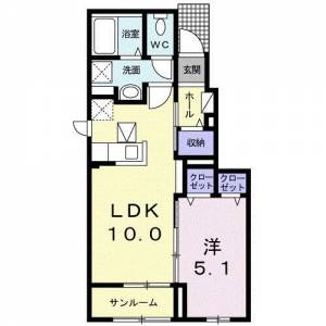 ロカルモラン　Ａ １０２ の間取り画像