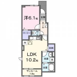 ロカルモラン　Ｂ １０３ の間取り画像