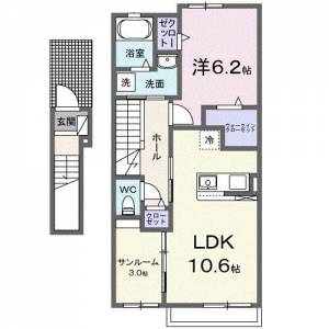 ロカルモラン　Ｂ ２０２ の間取り画像