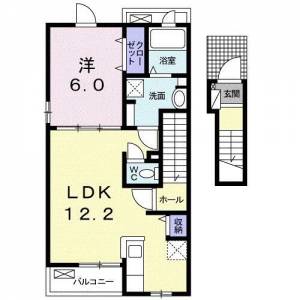 ロカルモラン　Ａ ２０２ の間取り画像