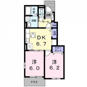 クレメント　Ｂ １０５ の間取り画像