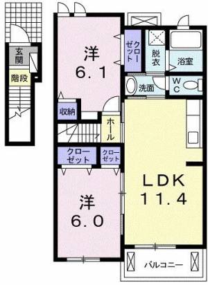 ネオタウンＢ ２０３ の間取り画像