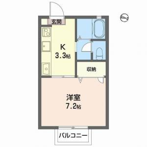 ディアス徳常 Ａ０２０２ の間取り画像