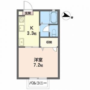 ディアス徳常 Ａ０２０２ の間取り画像