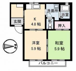 ヴィラ西の土居 Ａ０１０１ の間取り画像