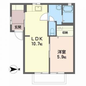 ヴィラ西の土居 Ａ０１０１ の間取り画像