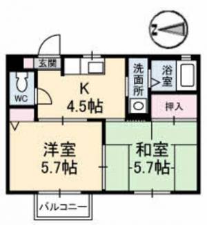 フローラル久保田 Ａ０１０２ の間取り画像