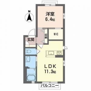 ハーモニー桜木　Ａ棟 Ａ０２０２ の間取り画像