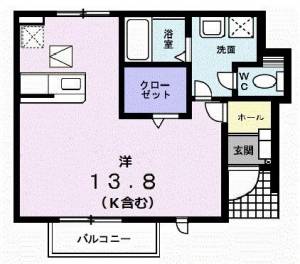 ブリアント・ベル １０２ の間取り画像