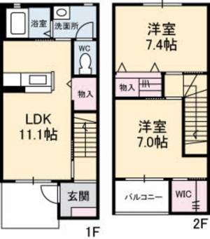 グランマスト郷　Ｂ棟 Ｂ０００６ の間取り画像