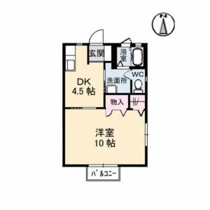 ディアス住吉Ⅱ Ａ０２０２ の間取り画像