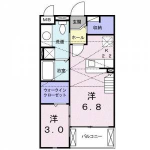 キャトル・セゾン駅前 ２０２ の間取り画像