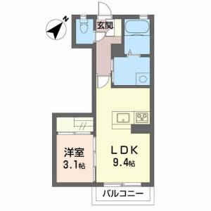 シャーメゾン政枝 Ａ０２０３ の間取り画像