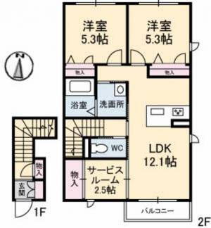 シャーメゾン南小松原 Ａ０２０３ の間取り画像