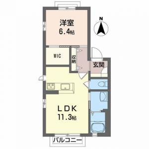 ハーモニー桜木　Ａ棟 Ａ０２０１ の間取り画像