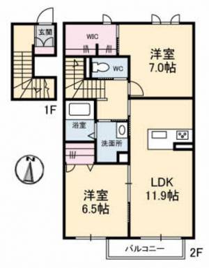 シャーメゾンことぶき Ａ０２０２ の間取り画像