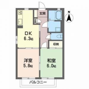 シャーメゾン加藤　Ｃ棟 Ｃ０２０８ の間取り画像