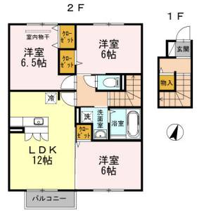 プランドール安岡Ⅲ　Ａ の間取り画像