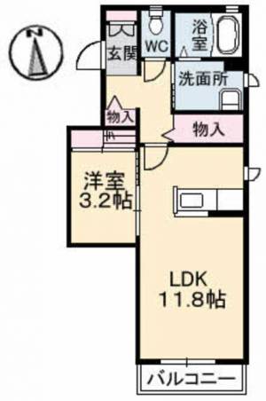 シャーメゾンＷｅ-ＩＩ Ａ０１０１ の間取り画像