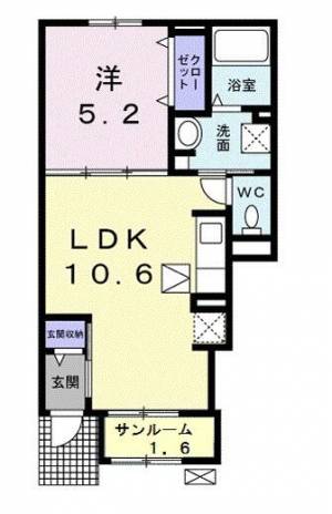 クラール西原　Ａ １０３ の間取り画像