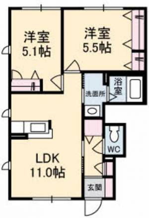 シャーメゾン七宝台 Ａ０１０１ の間取り画像