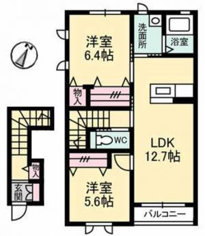 シャーメゾンさくら Ａ０２０１ の間取り画像