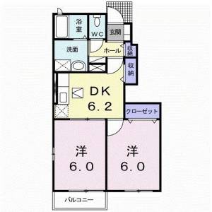 ビッグ・イースト船木Ｂ １０３ の間取り画像