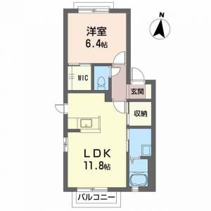 シャーメゾン和田 Ａ０１０２ の間取り画像