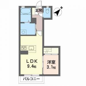 シャーメゾン政枝 Ａ０１０２ の間取り画像