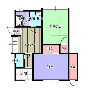 東雲２丁目貸家 南号 の間取り画像