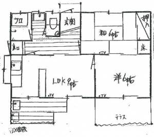 新居浜市土橋 一戸建 の間取り画像