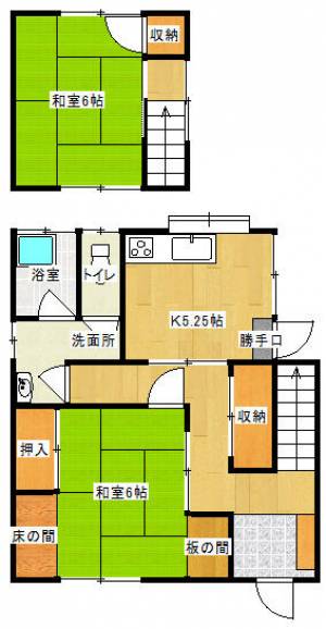 横水町貸家　南号 南号 の間取り画像