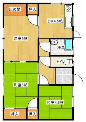 庄内町３丁目借家 の間取り画像