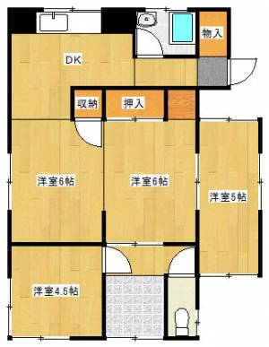 新居浜市東雲町 一戸建 の間取り画像