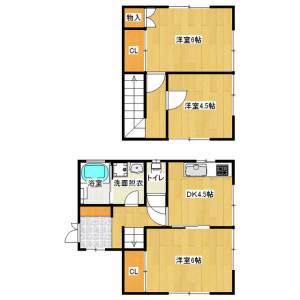 庄内町２丁目貸家 の間取り画像